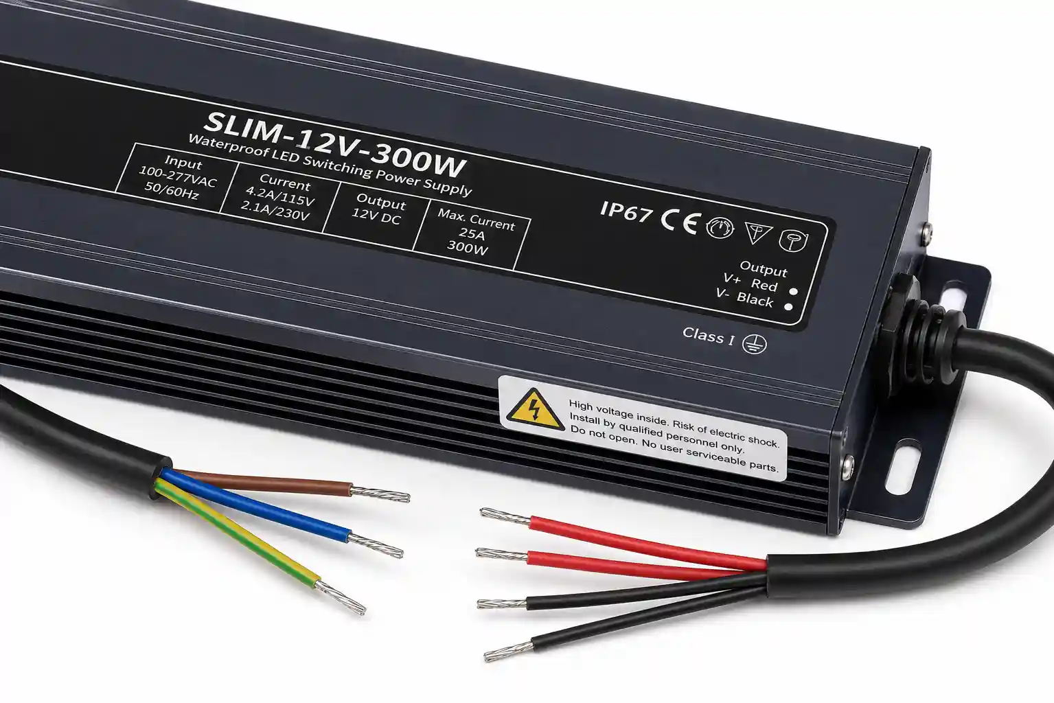 Ochranné funkce voděodolného LED zdroje 12V 300W SLIM IP67 přetížení zkrat přehřátí hiccup auto-recovery